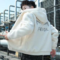 YUANSU羊羔毛绒夹克男士2020新款秋冬季韩版潮流学生加厚保暖摇粒绒外套夹克