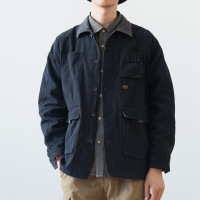 YUANSU友町  日系复古灯芯绒拼接翻领工装夹克男潮牌多口袋外套夹克