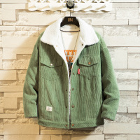 YUANSU灯芯绒夹克潮牌户外棉服袄子韩式情侣外套秋冬款加厚羊羔绒棉衣男夹克