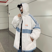 YUANSU情侣装秋装新款潮流小众设计感两面穿夹克男秋冬加厚外套学生班服夹克