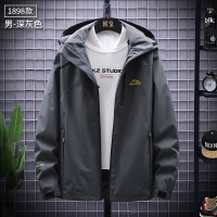 YUANSU春季外套男士中老年爸爸装连帽休闲夹克春秋服装上衣2020新款风衣夹克