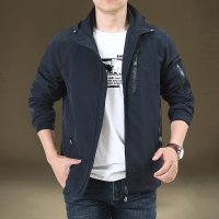 YUANSU2020新款秋装外套男宽松风衣户外冲锋上衣中年休闲春秋夹克男加绒夹克