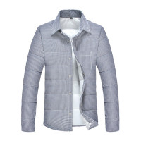 YUANSU中年冬季男士羽绒棉衬衫加绒加厚寸衣宽松大码格子棉衣服外套百搭棉衣