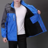 YUANSU中年爸爸冬装中老年加绒加厚外套男防风衣棉服保暖棉衣冬季棉衣