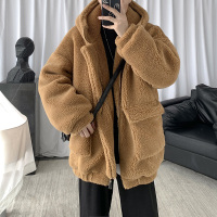 YUANSU冬季男士连帽羊羔毛棉衣男韩版潮流加绒加厚棉服两面穿棉袄外套男棉衣