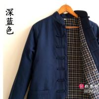YUANSU唐装男上衣秋冬棉衣粗布居士服中老年加厚保暖夹绵棉袄父亲装棉衣