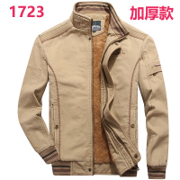 YUANSU冬季保暖茄克加绒加厚中年男装秋冬立领外套宽松休闲棉布夹克棉衣