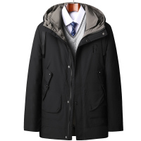 YUANSU冬季中年男士棉衣爸爸冬装外套加厚棉袄中长款中老年棉服男棉衣