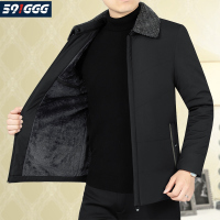 YUANSU爸爸冬装棉衣男中年加绒加厚冬季外套翻领保暖中老年男装休闲棉服棉衣