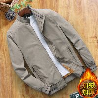 YUANSU中年男士外套冬季加绒加厚男夹克中老年爸爸装大码冬装外套男棉衣
