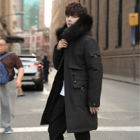 YUANSU棉衣男2020新款加厚加绒中长款羽绒棉服韩版潮冬季棉袄派克服外套棉衣