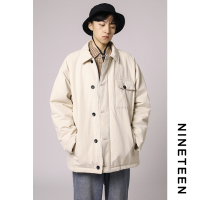 YUANSU十九秋/ 2020冬季新款翻领宽松工装加厚棉衣外套男女日系复古潮流棉衣