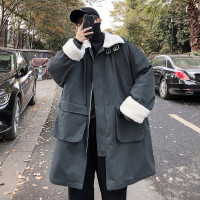 YUANSU工装棉服男韩版潮流羊羔绒外套中长款潮牌棉衣2020新款棉袄帅气厚棉衣