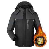 YUANSU冬季中年男士加绒加厚棉衣中老年棉服户外棉袄爸爸冬装外套棉衣