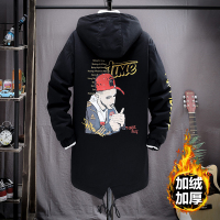 YUANSU2020新款冬季男士棉衣服工装潮牌棉服长款派克服加厚加绒棉袄外套棉衣