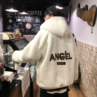 YUANSU羊羔绒外套男冬季新款港风宽松棉衣男孩学生加厚保暖情侣棉服袄子棉衣