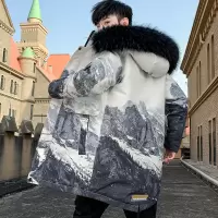 YUANSU冬季男士棉衣中长款外套潮流冬装羽绒棉服2020年新款加厚棉袄男装棉衣