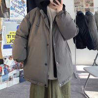 YUANSU棉衣男冬季加厚保暖反光印花棉服外套宽松潮流帅气连帽假两件棉袄棉衣