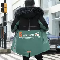 YUANSU棉衣男士冬季外套中长款2020年新款加厚迷彩羽绒棉服潮流冬装棉袄棉衣