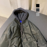 YUANSU美丽的脏店秋冬韩版潮流飞行棉衣外套情侣加厚保暖连帽面包服棉服棉衣