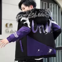 YUANSU棉衣男士冬季外套潮流短款2020新款棉袄子帅气羽绒棉服加厚冬装男棉衣