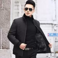 YUANSU中年男士棉衣加绒加厚保暖棉袄2020新款休闲爸爸冬装外套秋冬棉服棉衣