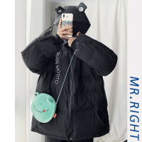 YUANSU@右先生 冬季棉衣男潮流个性宽松面包服羽绒棉服情侣加厚青蛙外套棉衣