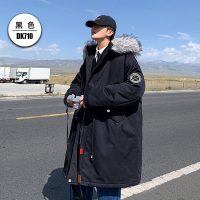 YUANSU冬季中长款羽绒棉服男韩版潮流毛领棉袄潮牌大码加厚棉衣胖子外套棉衣