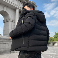 YUANSU冬季男士棉衣2020新款防寒加厚纯色百搭棉服男戴帽子冬天外套短款棉衣