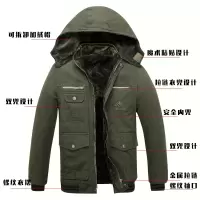 YUANSU冬季加绒加厚棉衣男电焊工装棉服棉袄水洗加厚棉衣加绒棉袄工作服棉衣