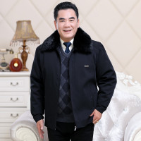 YUANSU爸爸冬装中老年男士棉衣中年加绒加厚款爷爷冬季老人外套棉袄外衣棉衣