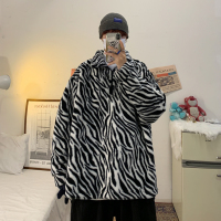 YUANSU盐系炸街外套bf风软软糯糯oversize棉服豹纹羊羔毛法式情侣装冬装棉衣