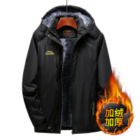YUANSU中老年棉衣男加绒加厚防风衣冬季男士宽松户外爸爸冬装外套棉衣