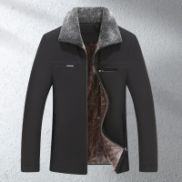 YUANSU爸爸冬装外套 加绒加厚中老年人棉衣男士羽绒棉袄服爷爷40-50岁60棉衣