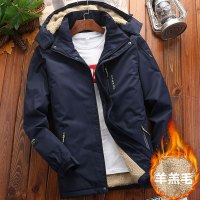 YUANSU棉衣男装冬季加绒加厚运动外套冬天袄子宽松大码防寒服冲锋棉服潮棉衣