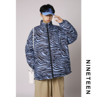 YUANSU11.26 2020冬季新款斑马纹立领棉衣外套宽松加厚情侣休闲潮流男女棉衣