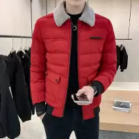 YUANSU冬季棉衣男短款潮毛领保暖羽绒棉服加厚宽松外套男士工装棉袄潮流棉衣