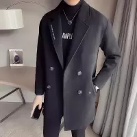 YUANSU呢子男士外套成熟稳重中长款潮流秋冬季加厚毛呢大衣男暖色风衣风衣