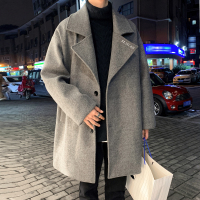 YUANSU毛呢大衣男士冬季外套韩版潮流帅气中长款风衣2020新款呢子上衣服风衣