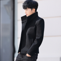 YUANSU小风衣男士短款呢子衣服春秋季韩版潮流男装妮子夹克帅气男生外套风衣