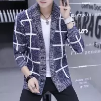 YUANSU秋季中长款夹克修身韩版潮流男士风衣帅气春秋装针织衫开衫男外套风衣