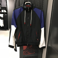 YUANSU2020年秋季新款拼接帽子可收纳休闲运动连帽风衣外套上衣风衣