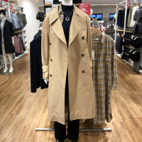 YUANSUu家试衣间出品商务休闲男士风衣长款大衣腰带宽松外套男D431339风衣