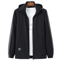 YUANSU秋冬款运动装男加大码宽松加绒防风衣秋季中年爸爸装休闲夹克外套风衣