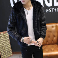 YUANSU男士棉衣青年秋冬季保暖皮草大衣加厚一体棉服男装棉袄外套潮棉衣