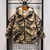 YUANSU2-6岁男孩冬天加绒的迷彩外套5帅宝宝4中小童3男童加厚风衣韩版潮风衣