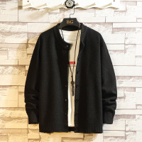 YUANSU秋冬季开衫毛衣男潮流韩版胖子宽松外穿线衣加肥加大码针织衫外套风衣