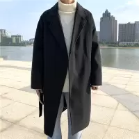 YUANSU秋冬季毛呢大衣男韩版潮流宽松呢子外套港风bf帅气加厚中长款风衣风衣