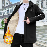YUANSU男士风衣2020冬季韩版潮流休闲加绒加厚夹克男装中长款外套上衣服风衣