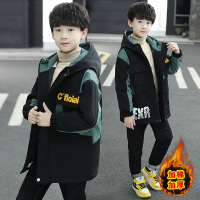 YUANSU男童外套秋冬款2020新款中大童风衣中长款儿童加厚洋气男孩韩版潮风衣